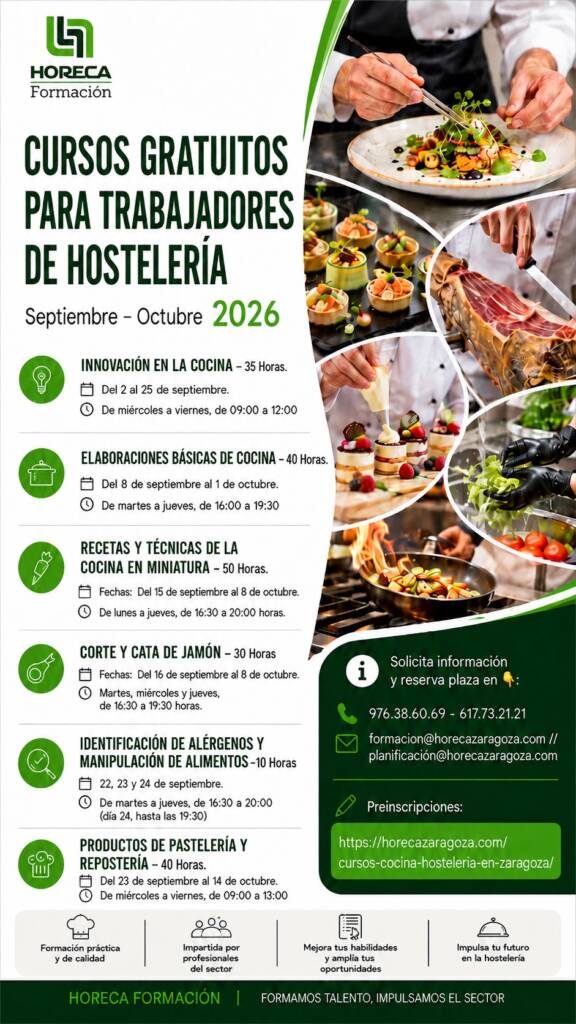 cursos gratuitos para trabajadores de Hostelería